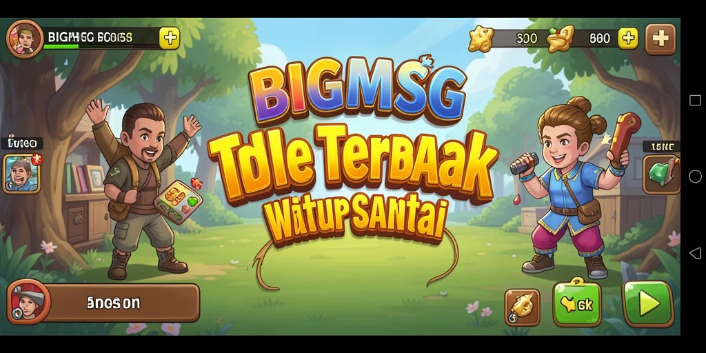 Screenshot gameplay <strong>BIGMSG</strong> yang menunjukkan keseruan mengelola sumber daya.