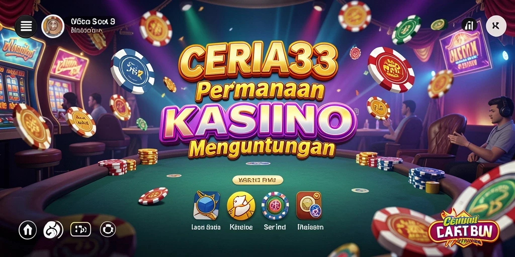 Screenshot gameplay CERIA33 menampilkan suasana kasino yang mengasyikkan.