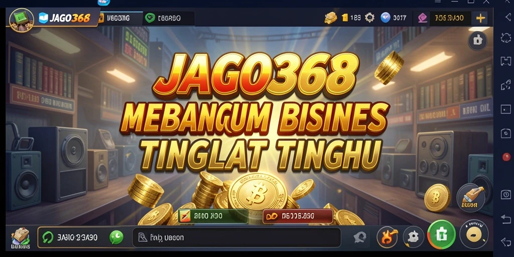 Tampilan permainan JAGO368 dengan aktivitas bisnis yang dinamis.