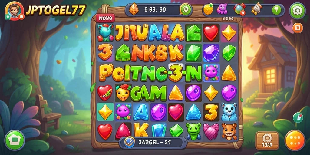 Screenshot JPTOGEL77 menampilkan aksi seru dari gameplay Match-3.