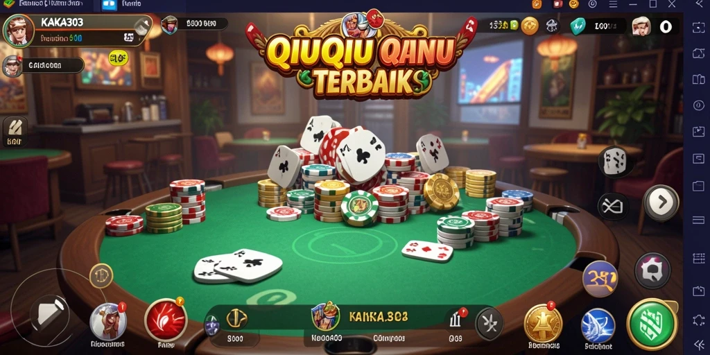Screenshot KAKA303 menampilkan aksi intens permainan QiuQiu.