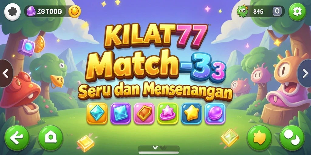 Tampilan gameplay seru dari KILAT77 dengan simbol warna-warni.