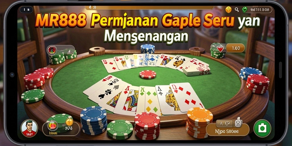 Tampilan gameplay MR888 yang seru dalam permainan Gaple.