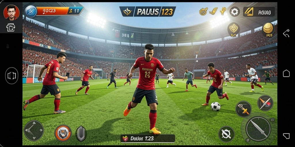 Screenshot gameplay PAUS123 menunjukkan aksi mendebarkan olahraga.