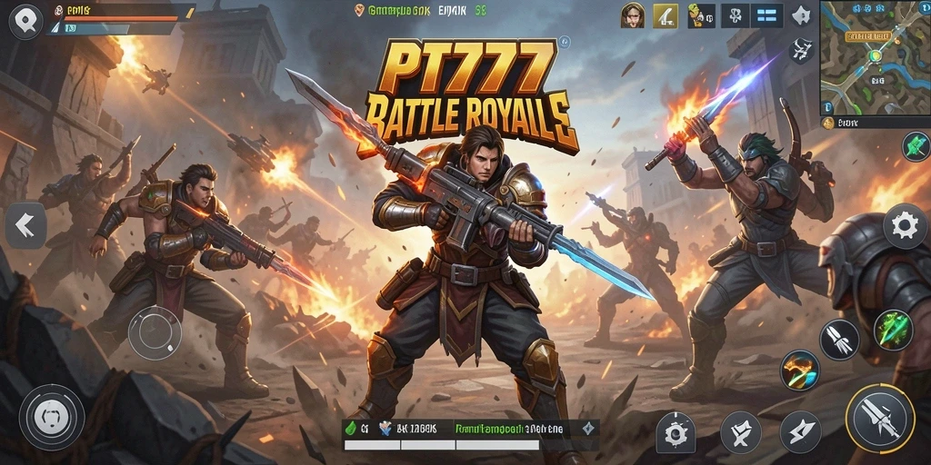 Menampilkan aksi pertarungan intens dalam gameplay PT777.