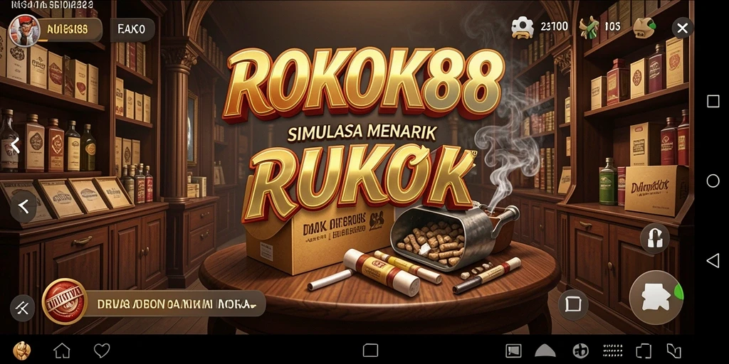 Tangkapan layar gameplay ROKOK88 yang menunjukkan pengelolaan bisnis rokok.