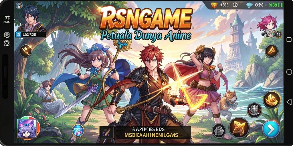 Tampilan menarik dari gameplay RSNGAME yang penuh aksi anime.