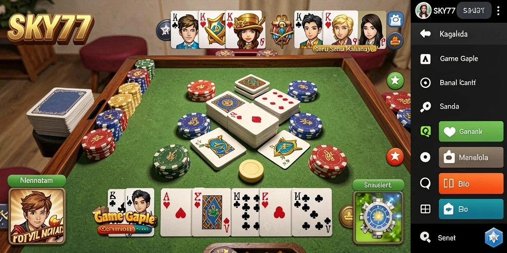 Tampilan gameplay Gaple yang mendebarkan dan penuh strategi.