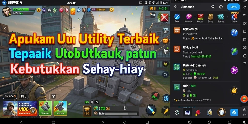 Tampilan utama VIP805 dengan fitur-fitur aplikasi Utility.